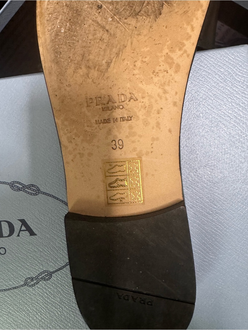 Prada Black Leather Logo Slide Sandals - Picture 2 of 3